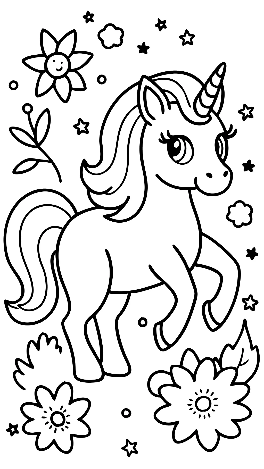 Páginas para colorear de unicornio para niños